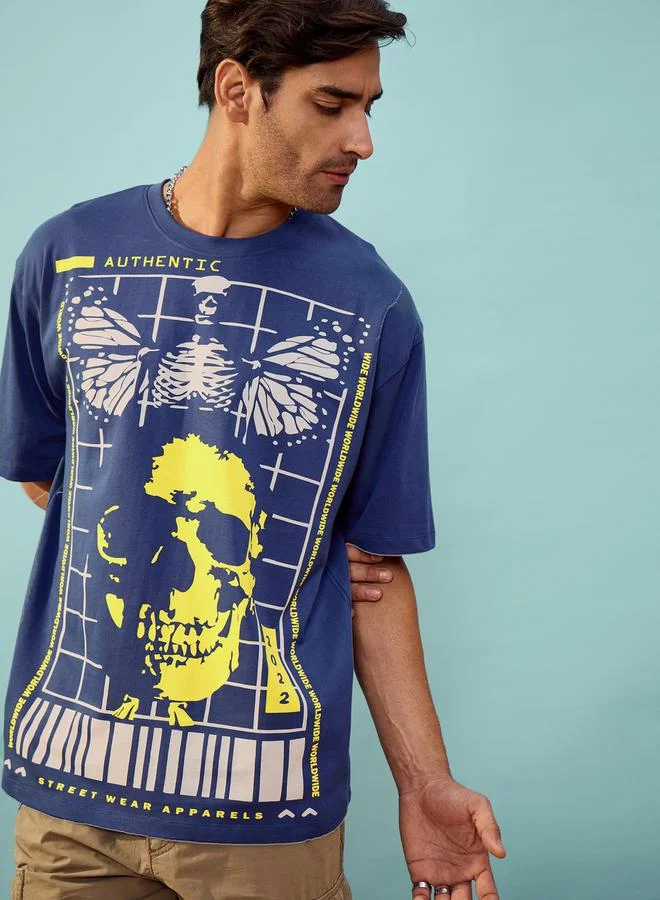 Mascln Sassafras Mascln Sassafras Front Graphic Print Oversized T-Shirt